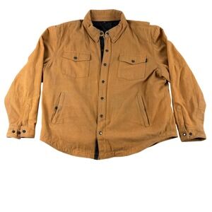 First MFG Jacket Mens 4XL Brown The Moto Shirt Waxed Canvas Snap Button Workwear